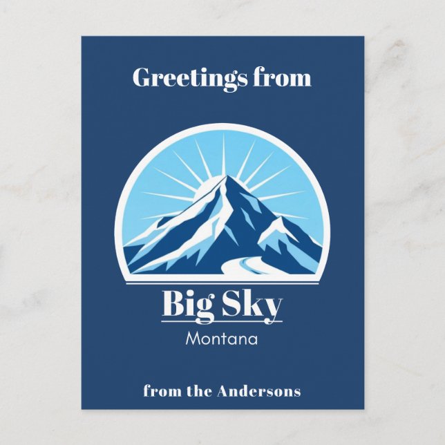 Skigebiet Big Sky Montana Postkarte (Vorderseite)