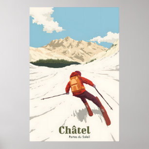 Skigebiet Chatel Reiseplakat Poster
