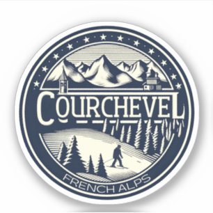 Skigebiet Courchevel in den französischen Alpen Ge Aufkleber