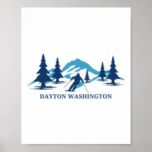 Skigebiet Dayton Washington Skifahren Skifahrer Poster