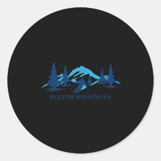 Skigebiet Duluth Minnesota Skifahren Skifahrer Runder Aufkleber