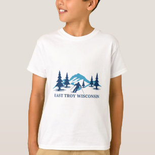 Skigebiet East Troy Wisconsin Skifahren Skifahrer T-Shirt