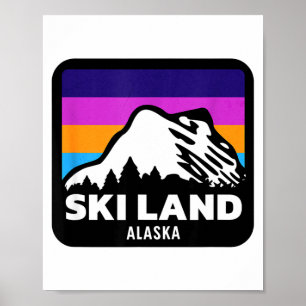 Skigebiet Fairbanks Alaska Skifahren Snowboarden Poster