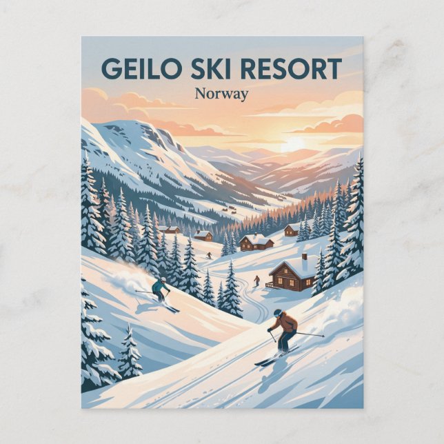 Skigebiet Geilo Norwegen Postkarte (Vorderseite)