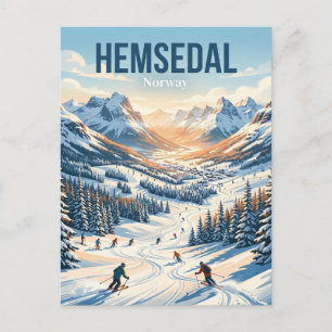 Skigebiet Hemsedal Norwegen Postkarte