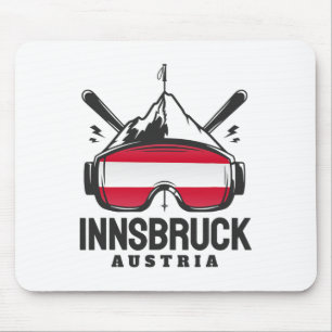Skigebiet Innsbruck Österreich Retro-Skifahren Mousepad
