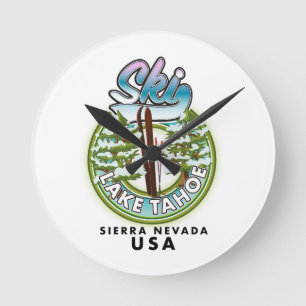 Skigebiet Lake Tahoe Sierra Nevada USA Runde Wanduhr
