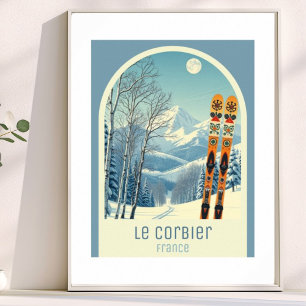 Skigebiet Le Corbier Frankreich Poster