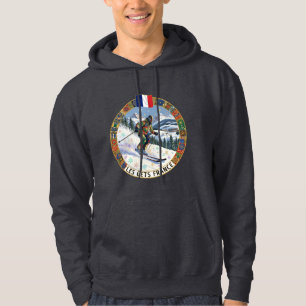 Skigebiet Les Gets, Frankreich, männlicher Skifahr Hoodie