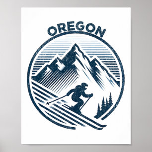 Skigebiet Oregon Winterski Poster