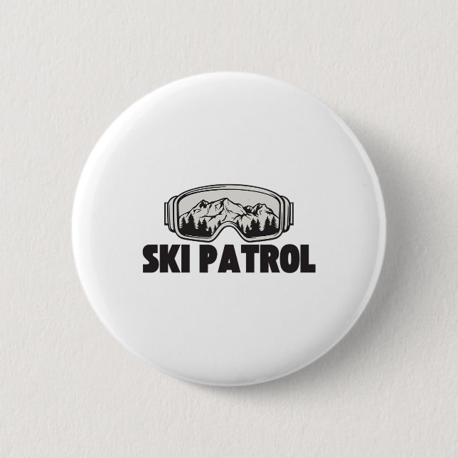 Skigebiet Patrol Winter Skifahren Goggles Bergtour Button (Vorderseite)