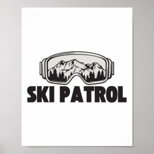 Skigebiet Patrol Winter Skifahren Goggles Bergtour Poster
