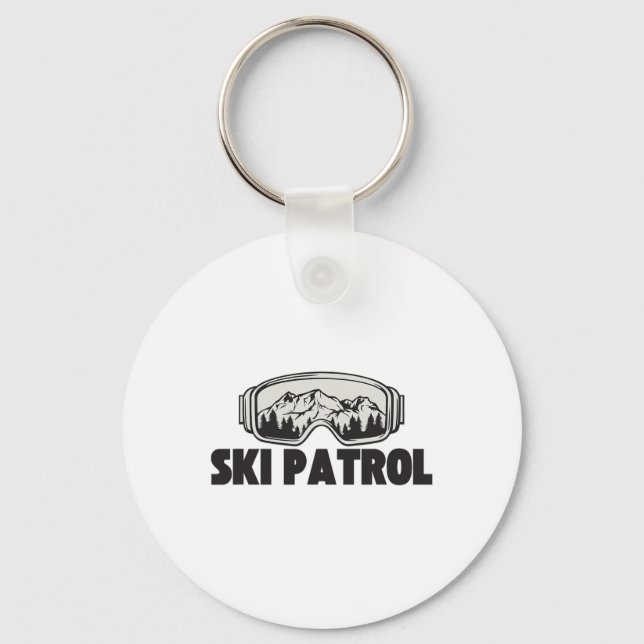 Skigebiet Patrol Winter Skifahren Goggles Bergtour Schlüsselanhänger (Vorderseite)