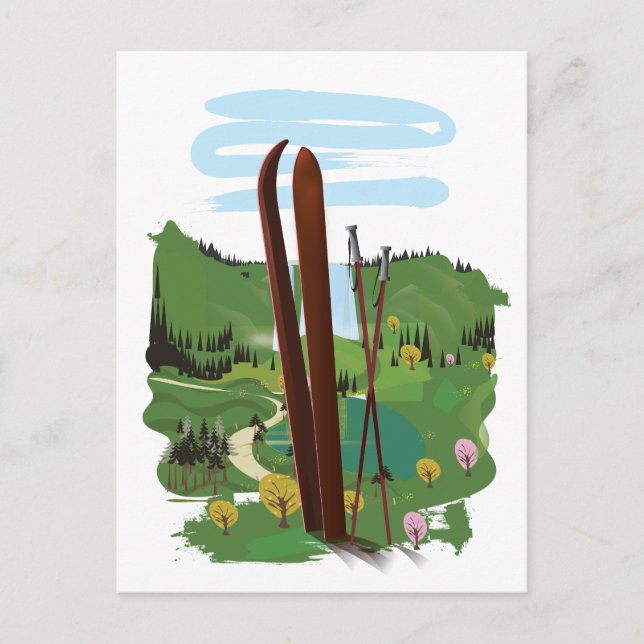 Skigebiet Postkarte (Vorderseite)