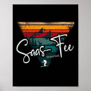 Skigebiet Saas-fee Schweizer Alpen Alpin-Ski Schwe Poster