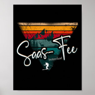 Skigebiet Saas-fee Schweizer Alpen Alpin-Ski Schwe Poster