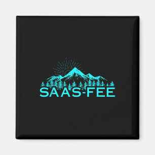 Skigebiet Saas-fee Schweizer Alpen Skifahren Schwe Magnet