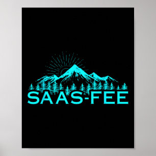 Skigebiet Saas-fee Schweizer Alpen Skifahren Schwe Poster
