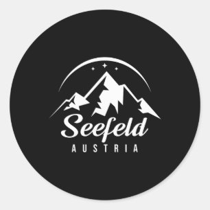 Skigebiet Seefeld Österreich Skifahren Snowboarden Runder Aufkleber