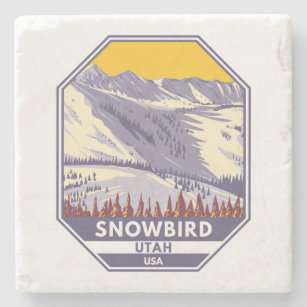 Skigebiet Snowbird Winter Utah Steinuntersetzer