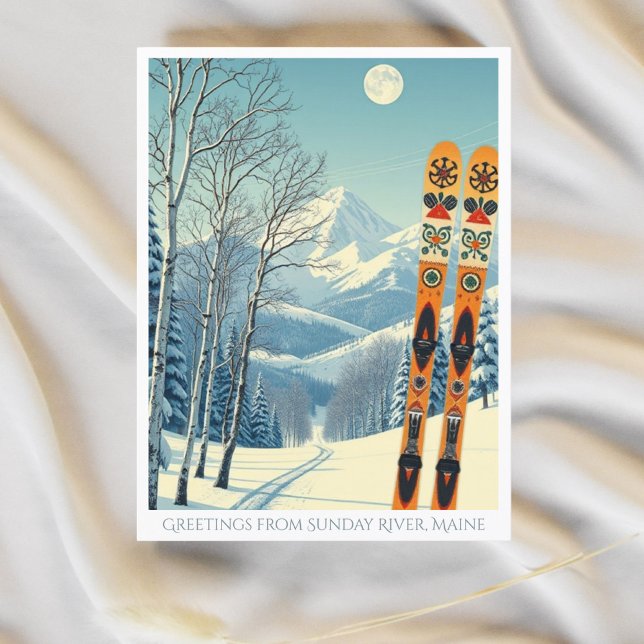 Skigebiet Sonntag Fluss Maine Postcard Postkarte (Von Creator hochgeladen)