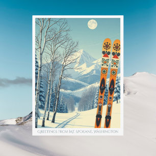 Skigebiet Spokane Washington Postcard Postkarte