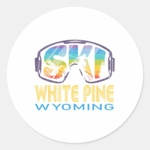 Skigebiet White Pine Wyoming Skiurlaub  Runder Aufkleber