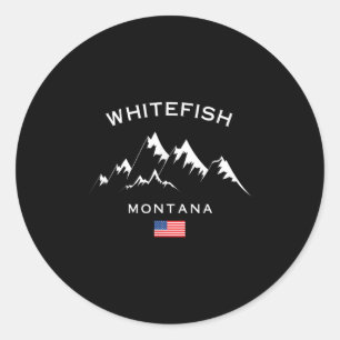Skigebiet Whitefish Montana Rocky Mountains Skifah Runder Aufkleber