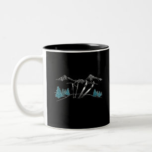 Skigebiet Wintersport Zweifarbige Tasse
