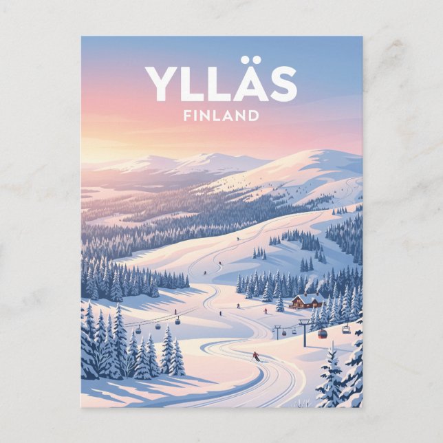 Skigebiet Ylläs Finnland Postkarte (Vorderseite)