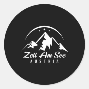 Skigebiet Zell Am See Österreich Skifahren Snowboa Runder Aufkleber