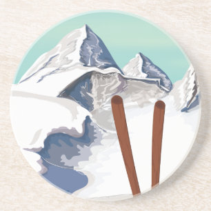 Skigebirge Untersetzer