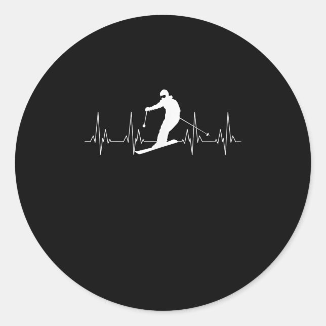 Skigeschenk für Skifahrer Runder Aufkleber (Vorderseite)