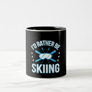 Skigeschenk  Ich würde lieber Skifahren Zweifarbige Tasse