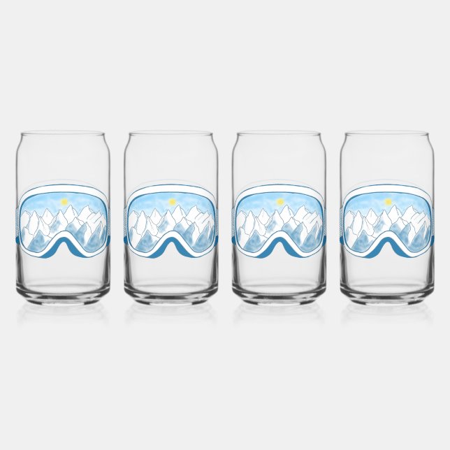 Skiggles Berg Reflektion Sky Blau Set 4 Dosenglas (Vorderseite)