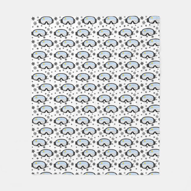 Skiggles Bergblick Schneeflocken Illustration Fleecedecke (Vorderseite)