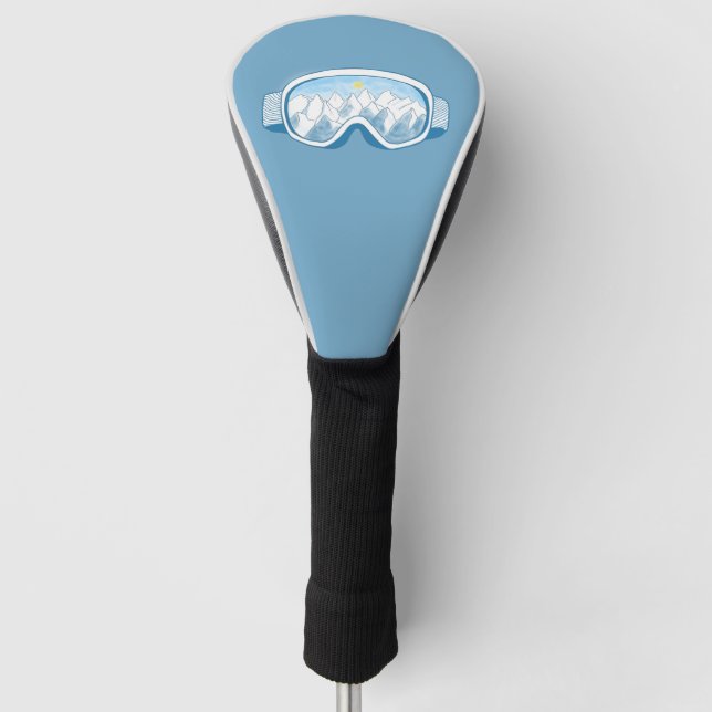 Skiggles Berge Spiegelungen Illustration Golf Headcover (Vorderseite)