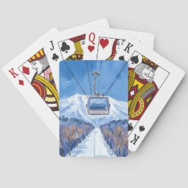 Skigondel Schneeberg Aquarell Spielkarten