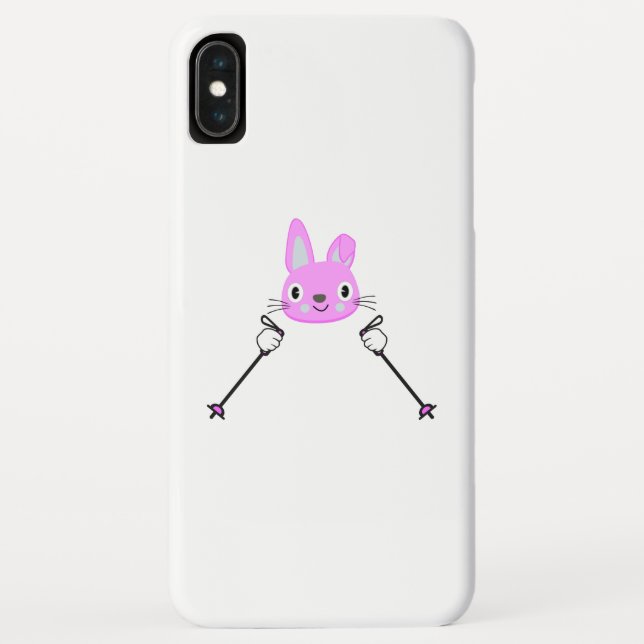 Skihasen mit Skistöcken Case-Mate iPhone Hülle (Rückseite)