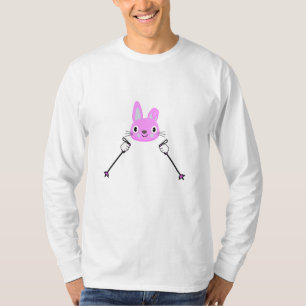 Skihasen mit Skistöcken T-Shirt