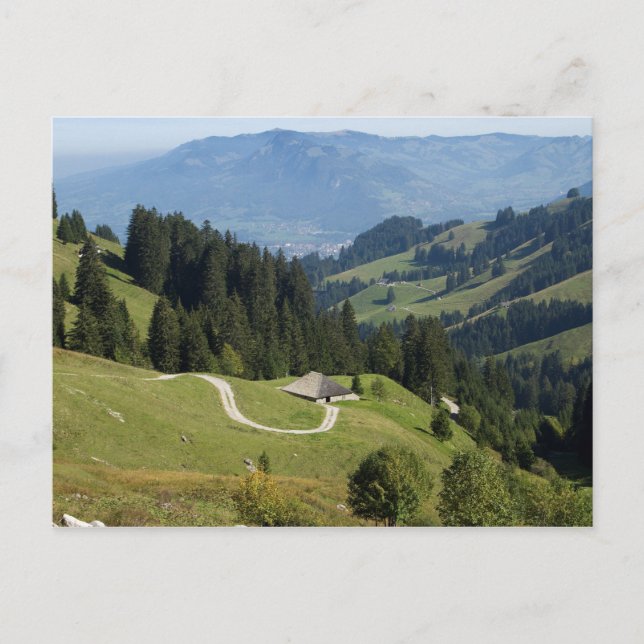 Skihütten in der Schweiz Postkarte (Vorderseite)