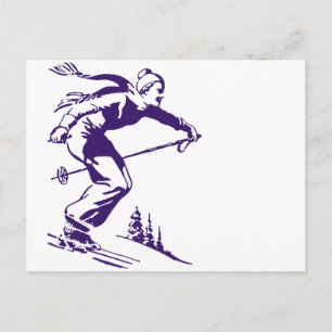 Skiier Postkarte