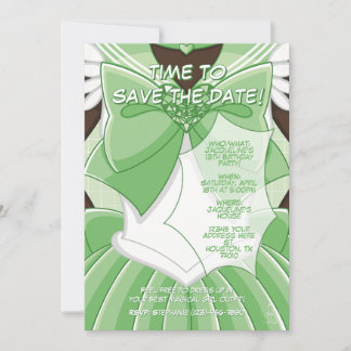 [SKIII] Green Magical Girl Birthday Invitation
