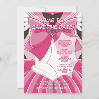 [SKIII] Pink Magical Girl Birthday Invitation Einladung