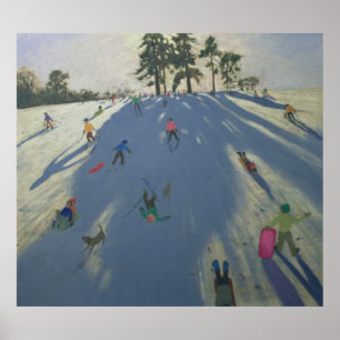 Skiing Calke Abbey Derby Poster