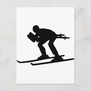 Skiing Downhill Postkarte