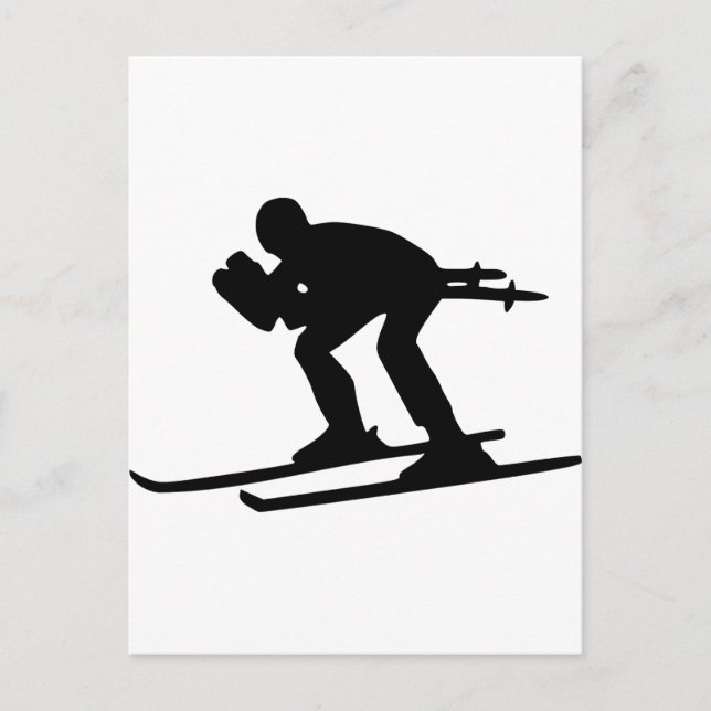 Skiing Downhill Postkarte (Vorderseite)