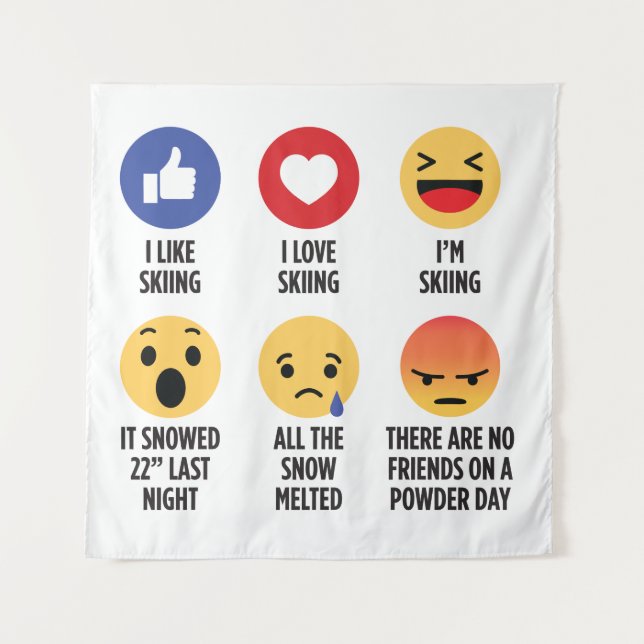 Skiing Emojis Wandteppich (Vorderseite)