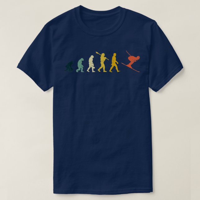 Skiing Evolution  for Skiiers and Ski Lover  T-Shirt (Design vorne)