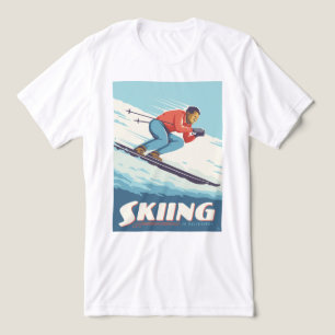 Skiing glaubt Retro Print Tri-Blend Shirt
